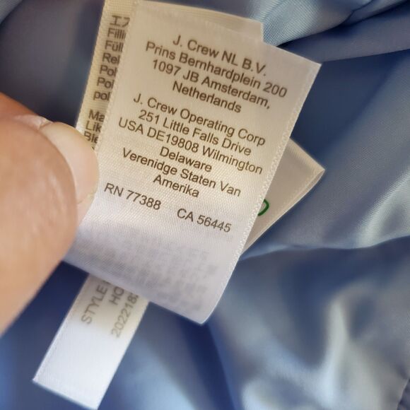 J. Crew Mountain Puffer Vest Sz S Full Zip Baby Blue Pockets $128 BU286 - Picture 16 of 16